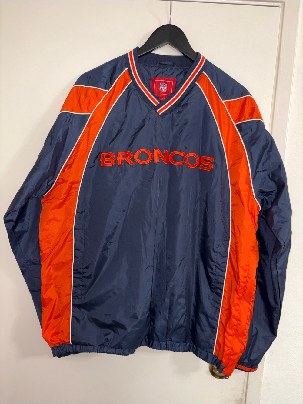 Denver Broncos Navy & Orange Pullover Windbreaker Jacket XL